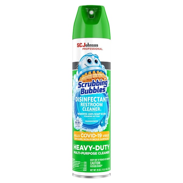 Sc Johnson Professional Scrubbing Bubbles Disinfectant Restroom Cleaner, 25 oz, Aerosol, Clear 313358 - main